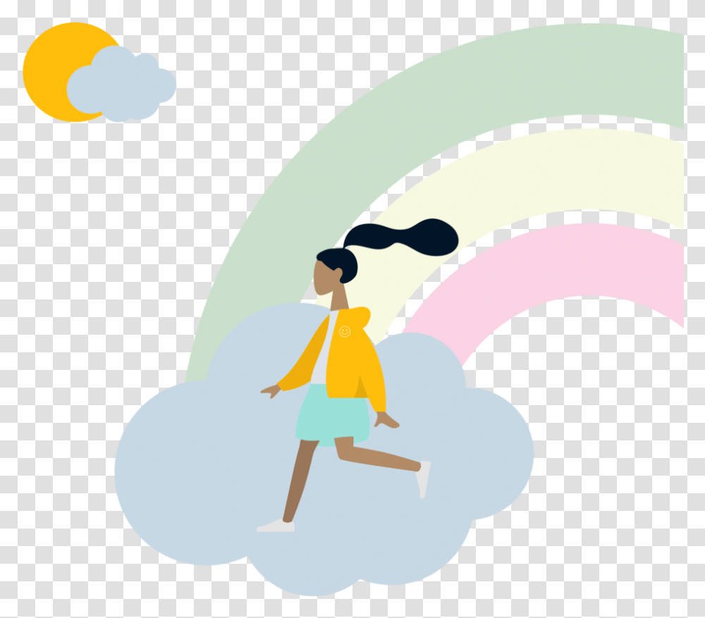 Girl Rainbow 01 Illustration, Outdoors Transparent Png