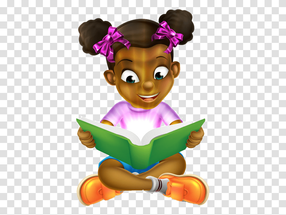 Girl Reading Book Clipart Download Girl Reading Clipart, Person, Human, Face Transparent Png