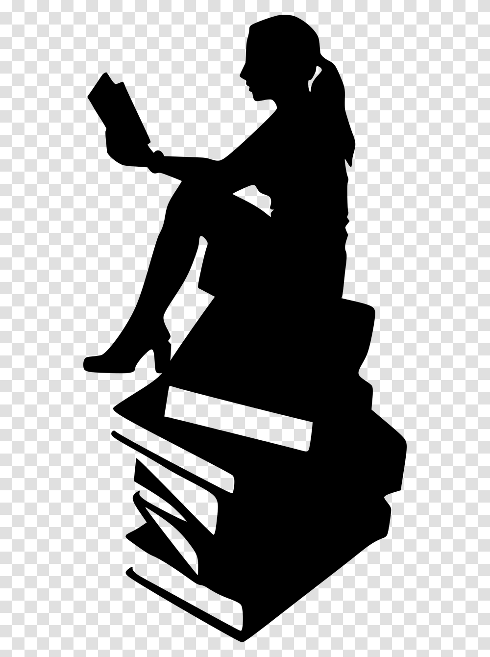 Girl Reading Silhouette, Gray, World Of Warcraft Transparent Png