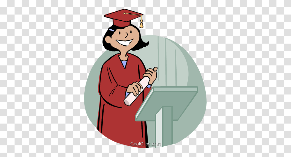 Girl Receiving Diploma Royalty Free Vector Clip Art Illustration, Person, Human, Crowd, Audience Transparent Png