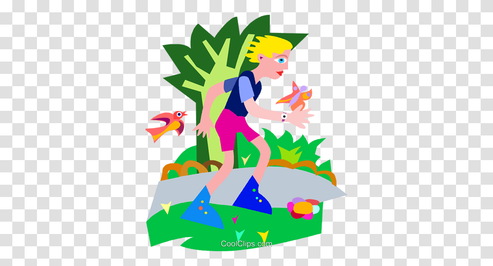 Girl Rollerblading In The Park Royalty Free Vector Clip Art, Bird, Poster, Advertisement Transparent Png