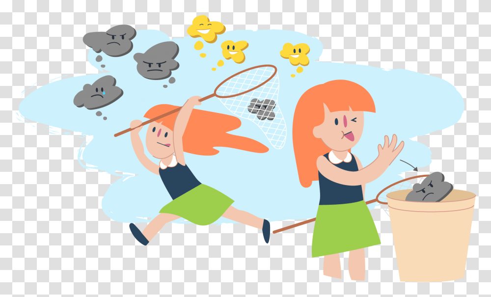 Girl Running Cartoon, Person, Face, Crowd Transparent Png