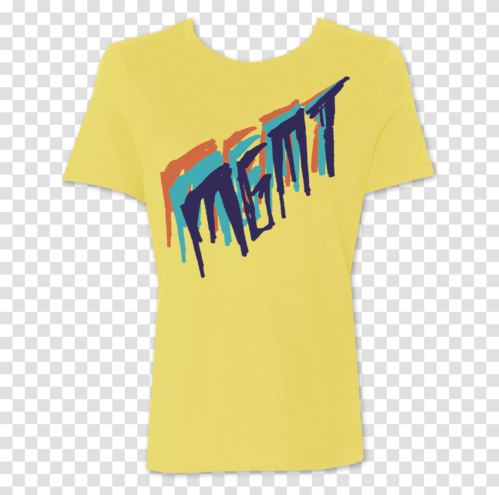 Girl's Tri Color Scratch On Yellow T Shirt Mgmt, Apparel, T-Shirt, Sleeve Transparent Png