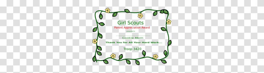 Girl Scout Cookie Mom Certificate Clip Art, Scoreboard, Plant Transparent Png