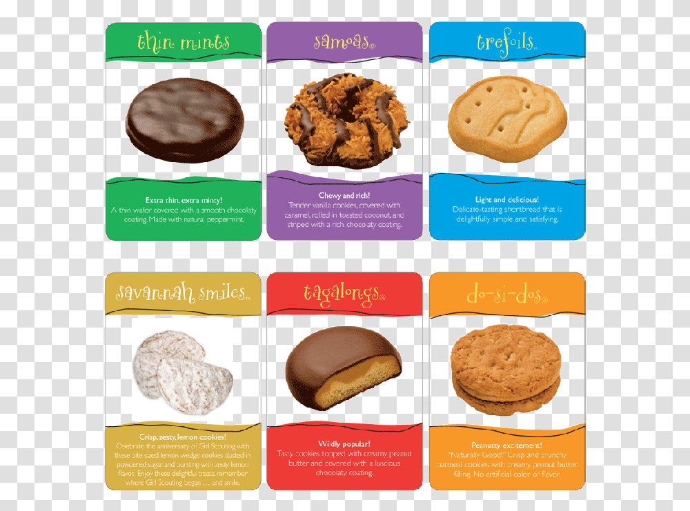 Girl Scout Cookies Flavors 2017, Food, Flyer, Poster, Paper Transparent Png