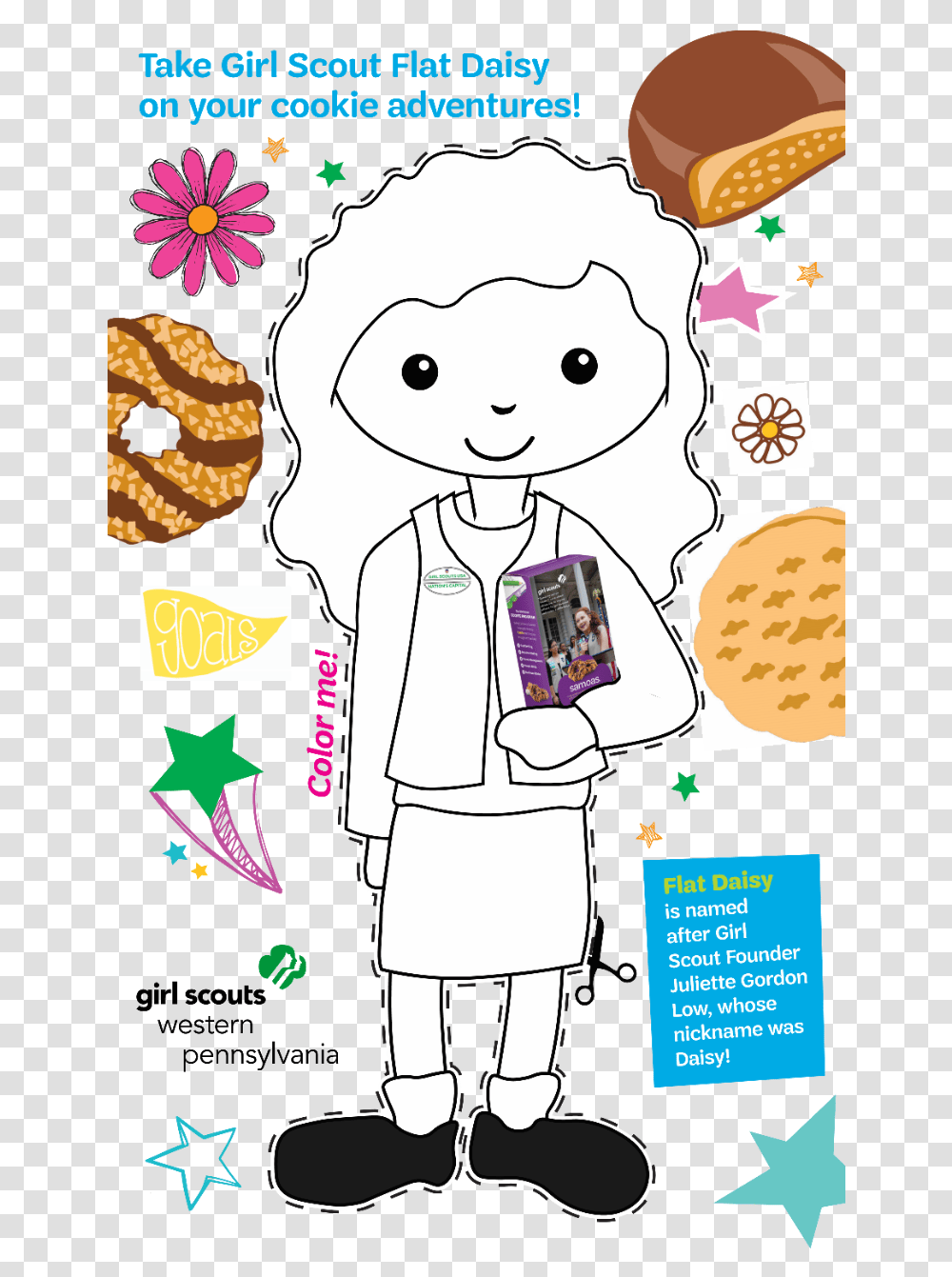 Girl Scout Flat Daisy Happy, Bread, Food, Cracker, Person Transparent Png