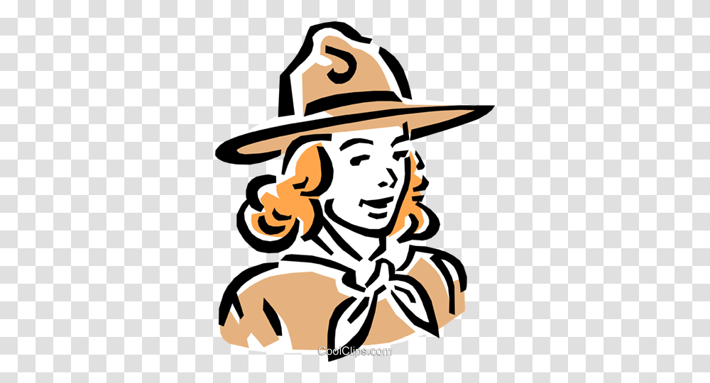 Girl Scout Royalty Free Vector Clip Art Illustration, Apparel, Sun Hat, Cowboy Hat Transparent Png