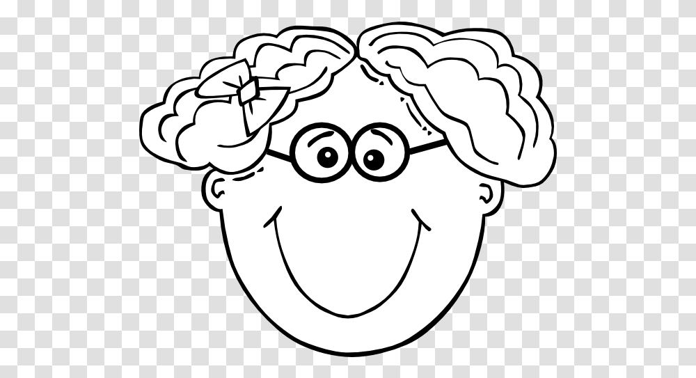 Girl Short Hair Glasses Clip Arts For Web Clip Arts Black And White Happy Face Kid Clipart, Stencil, Food, Hand, Heart Transparent Png