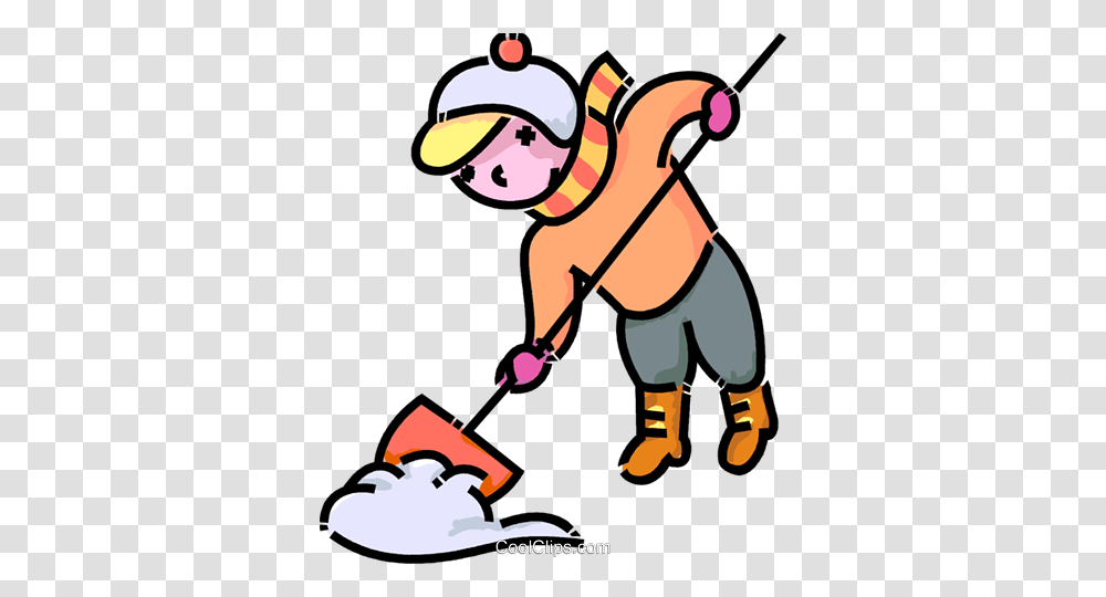 Girl Shoveling Snow Royalty Free Vector Clip Art Illustration, Outdoors, Cleaning, Dynamite, Bomb Transparent Png