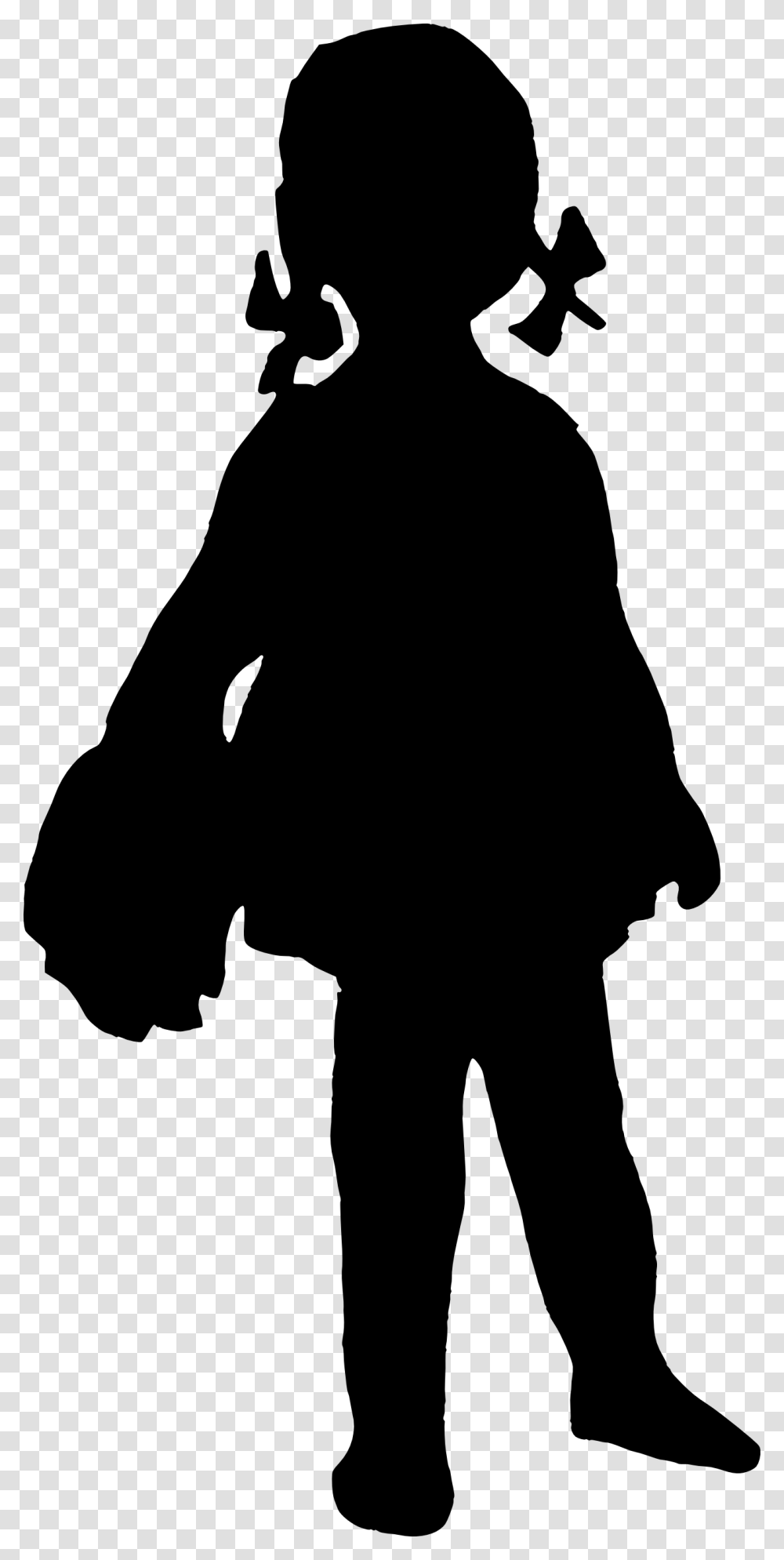 Girl Silhouette Little Girl Silhouette, Person, Human, Stencil Transparent Png