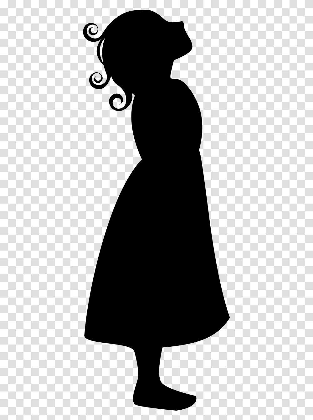 Girl Silhouette Remake Little Girl Looking Up Cartoon, Gray, World Of Warcraft Transparent Png