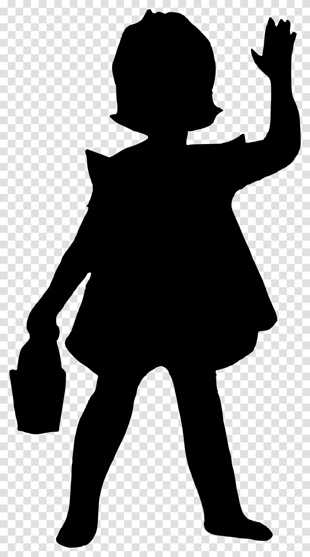 Girl Silhouette Silhouette, Person, Human, Stencil Transparent Png