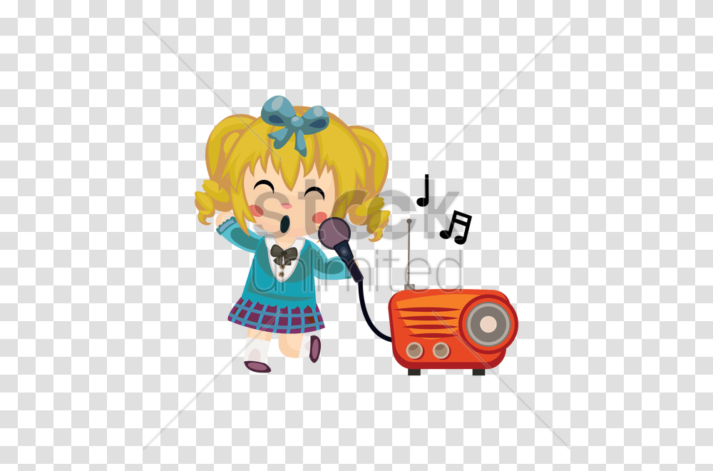 Girl Singing A Song Vector Image, Leisure Activities, Tartan, Plaid, Toy Transparent Png