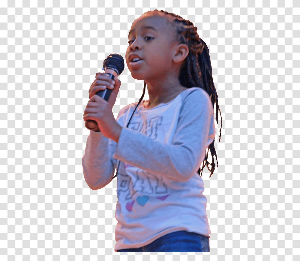 Girl Singing Students Reading With Microphone, Person, Human, Sleeve Transparent Png