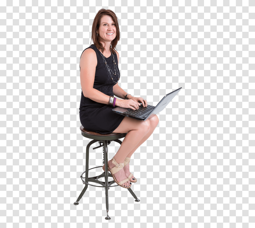 Girl Sitting Business Woman Sitting, Laptop, Pc, Computer Transparent Png