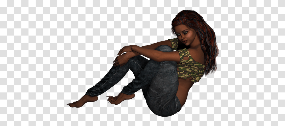 Girl Sitting Feet Claws Woman Pose Beautiful, Pants, Person, Dance Pose Transparent Png