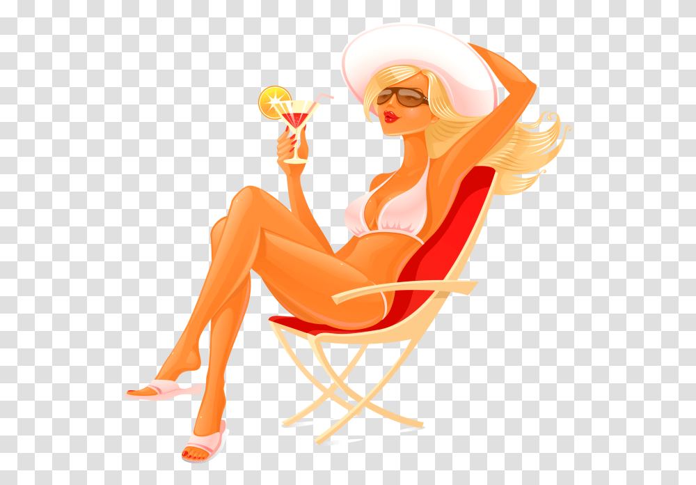 Girl Sitting In Beach Chairs Image Free Download Girl Sitting On Beach Chair, Person, Furniture, Face Transparent Png