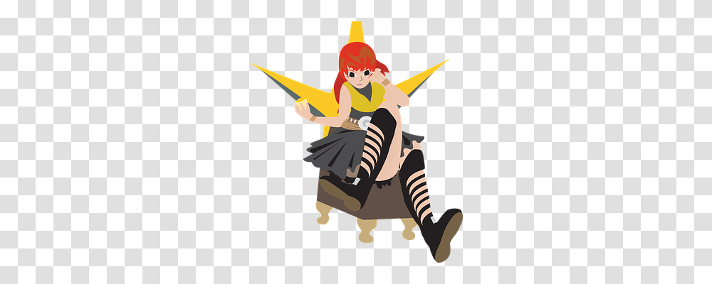 Girl Sitting On A Throne Person, Costume Transparent Png