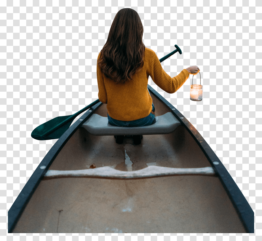 Girl Sitting On Row Boat Wallpaper Transparent Png