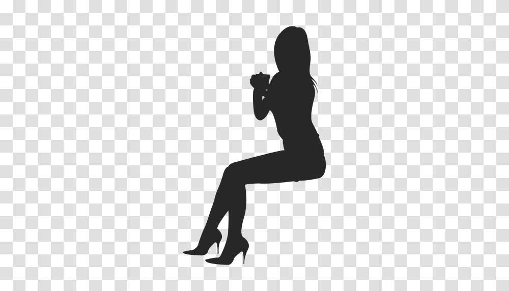 Girl Sitting Position, Person, Silhouette, Leisure Activities Transparent Png