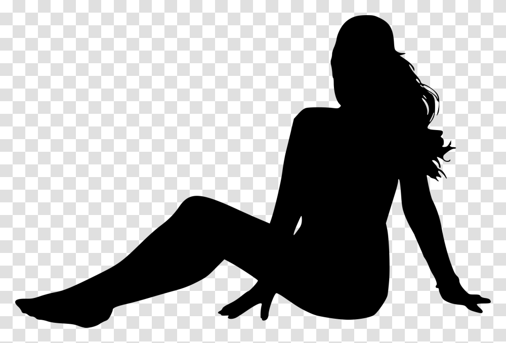 Girl Sitting Silhouette, Gray, World Of Warcraft Transparent Png