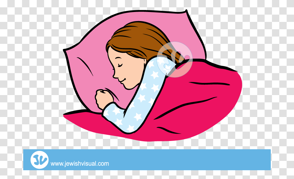 Girl Sleeping Girl Sleeping On The Bed Clipart, Baby, Newborn, Cushion Transparent Png