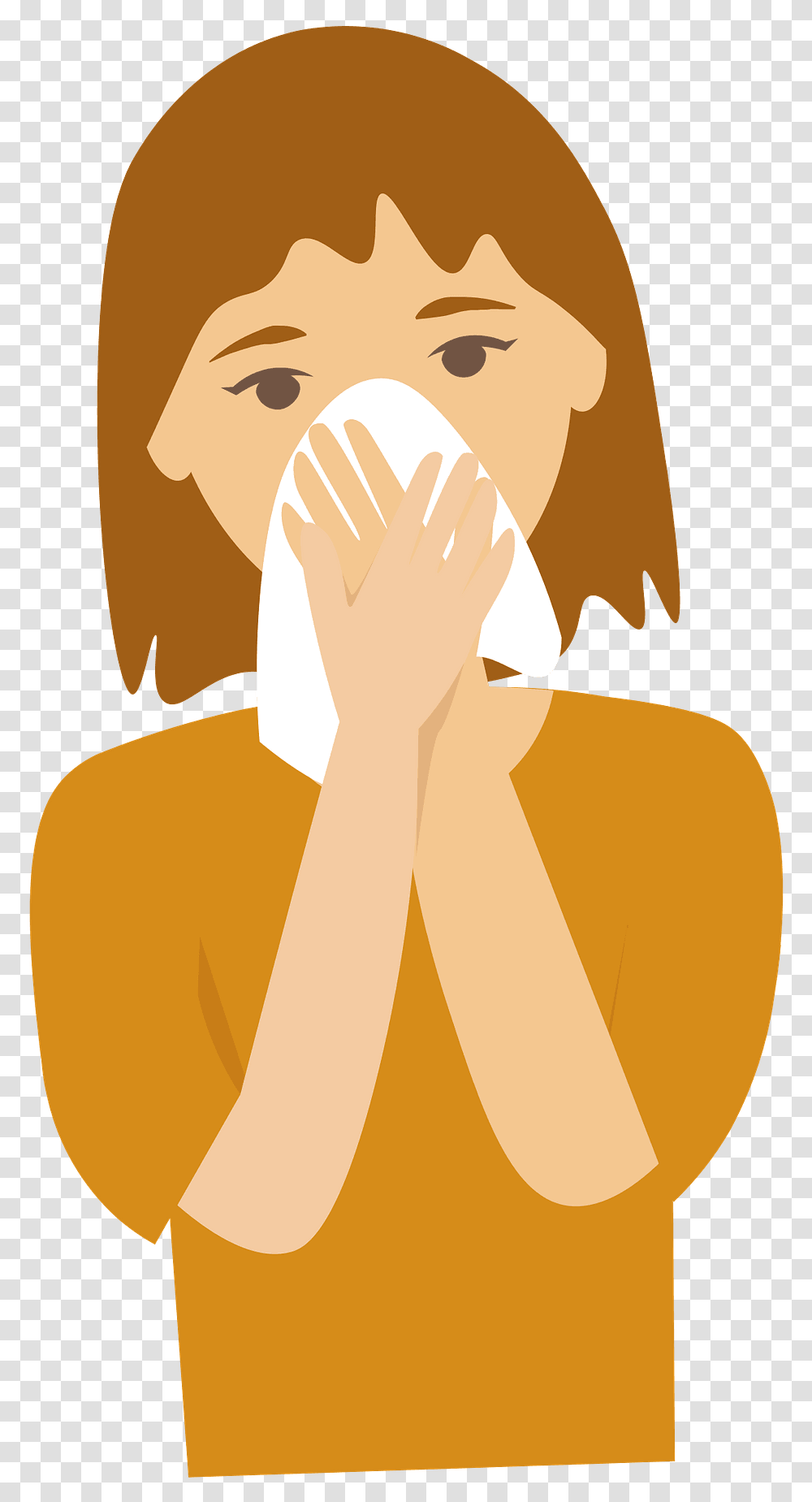 Girl Sneezing With Tissue Clipart Disappointment, Worship, Prayer, Hand Transparent Png