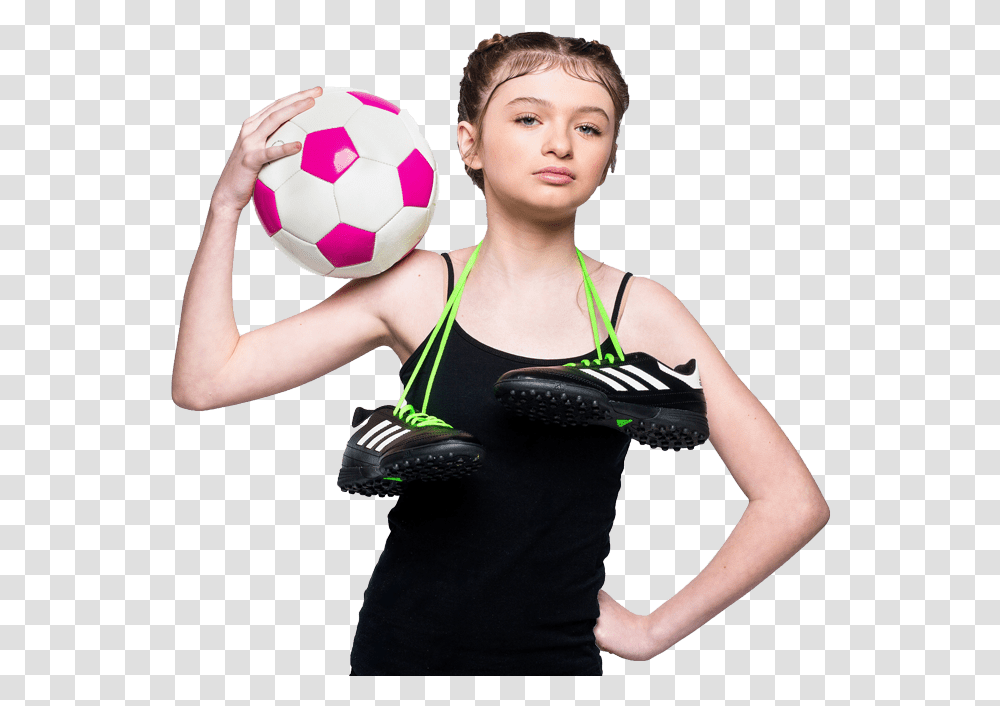 Girl, Soccer Ball, Football, Team Sport, Person Transparent Png