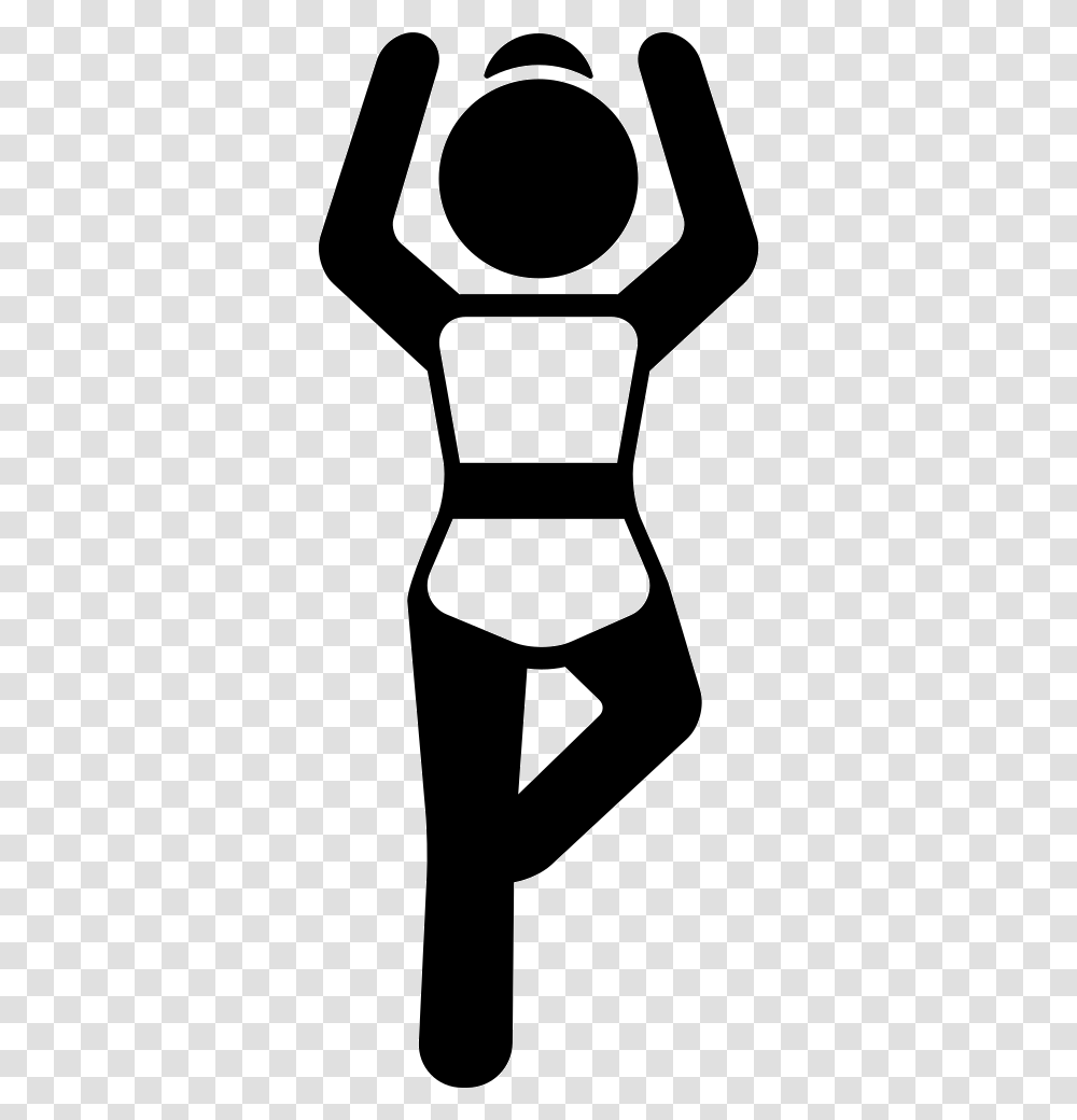Girl Standing Up With Flexed Knee Ikonka Sport, Stencil, Label Transparent Png