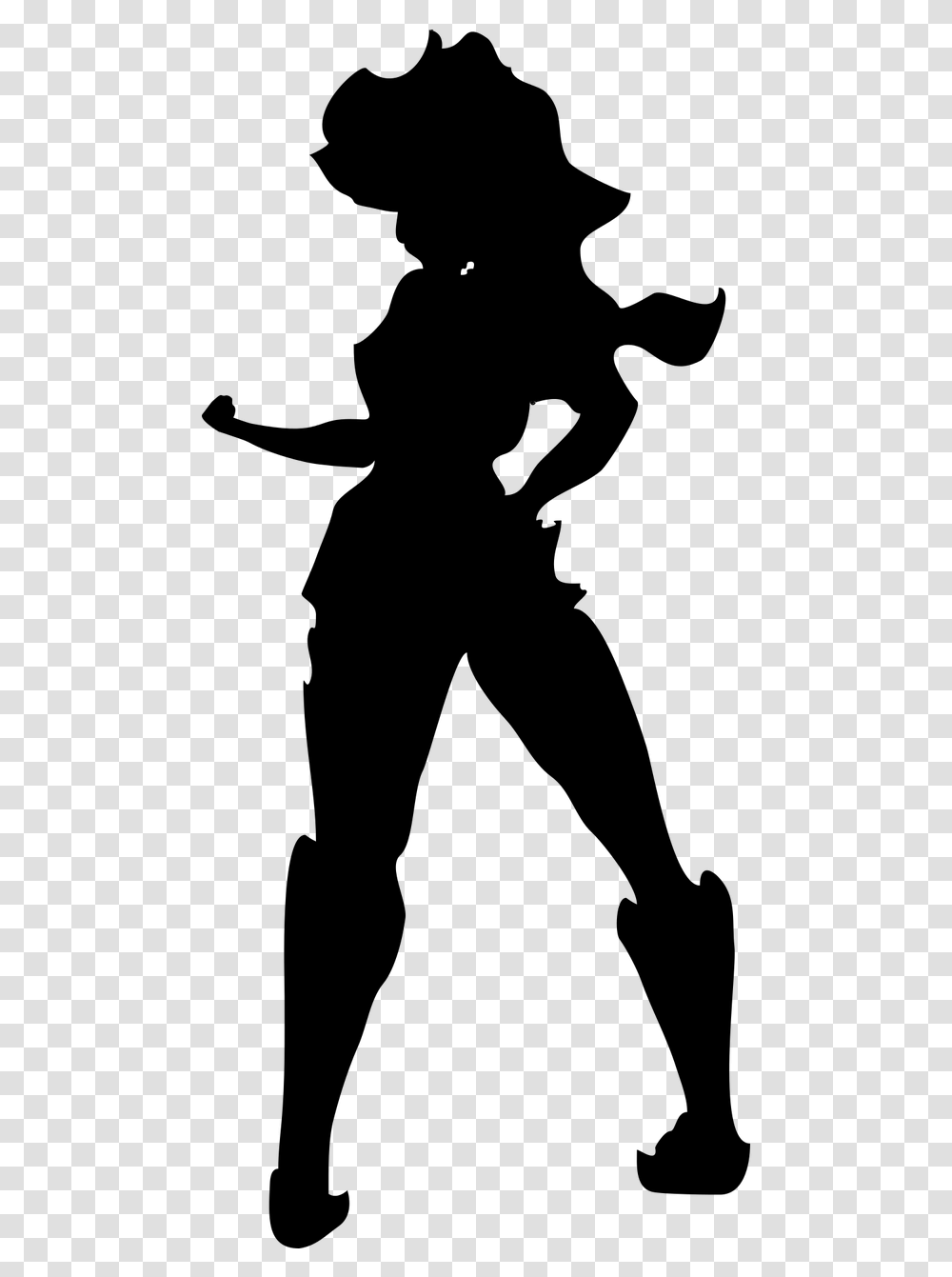 Girl Standingwoman Vector Graphics Girl Superhero Silhouette, Gray Transparent Png
