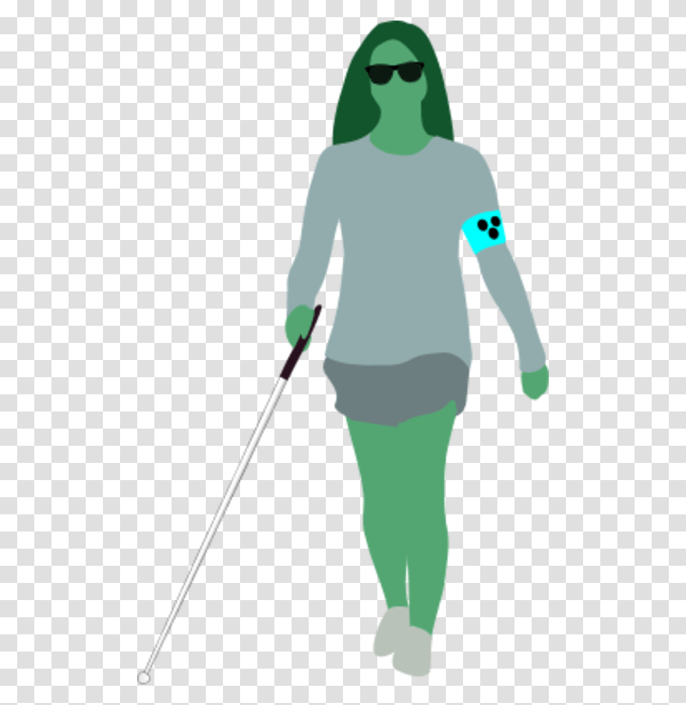 Girl Stick Figure Blind Woman, Sunglasses, Person, Sleeve Transparent Png
