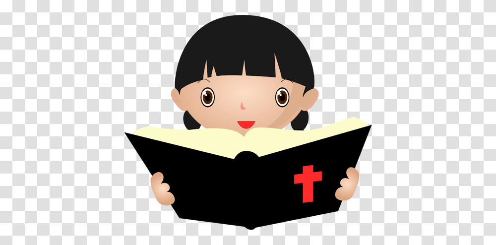 Girl Studying Bible, Reading, Drawing Transparent Png
