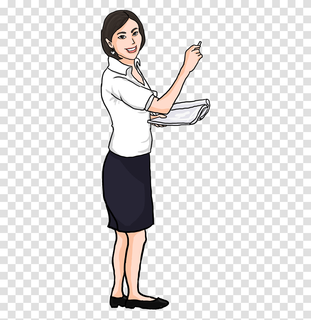 Girl Teacher Clipart Teacher Clipart Background, Waiter, Person, Human, Shirt Transparent Png