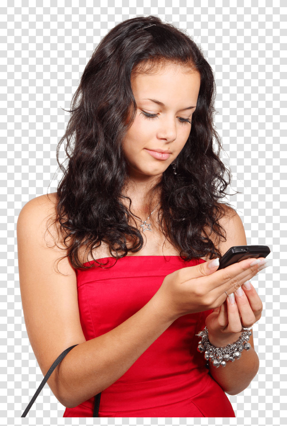 Girl Using Mobile Phone Image, Person, Texting, Hand-Held Computer, Electronics Transparent Png