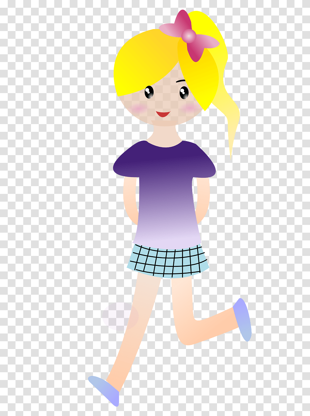 Girl Walking Cartoon, Doll, Toy, Person, Human Transparent Png