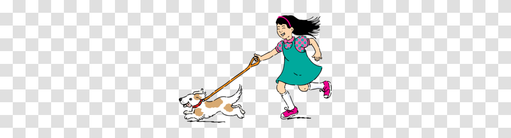 Girl Walking Dog Clip Art, Person, People, Leisure Activities Transparent Png