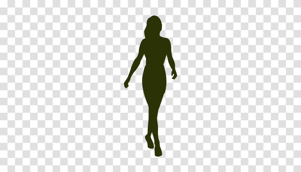Girl Walking Silhouette, Person, Green, Light Transparent Png