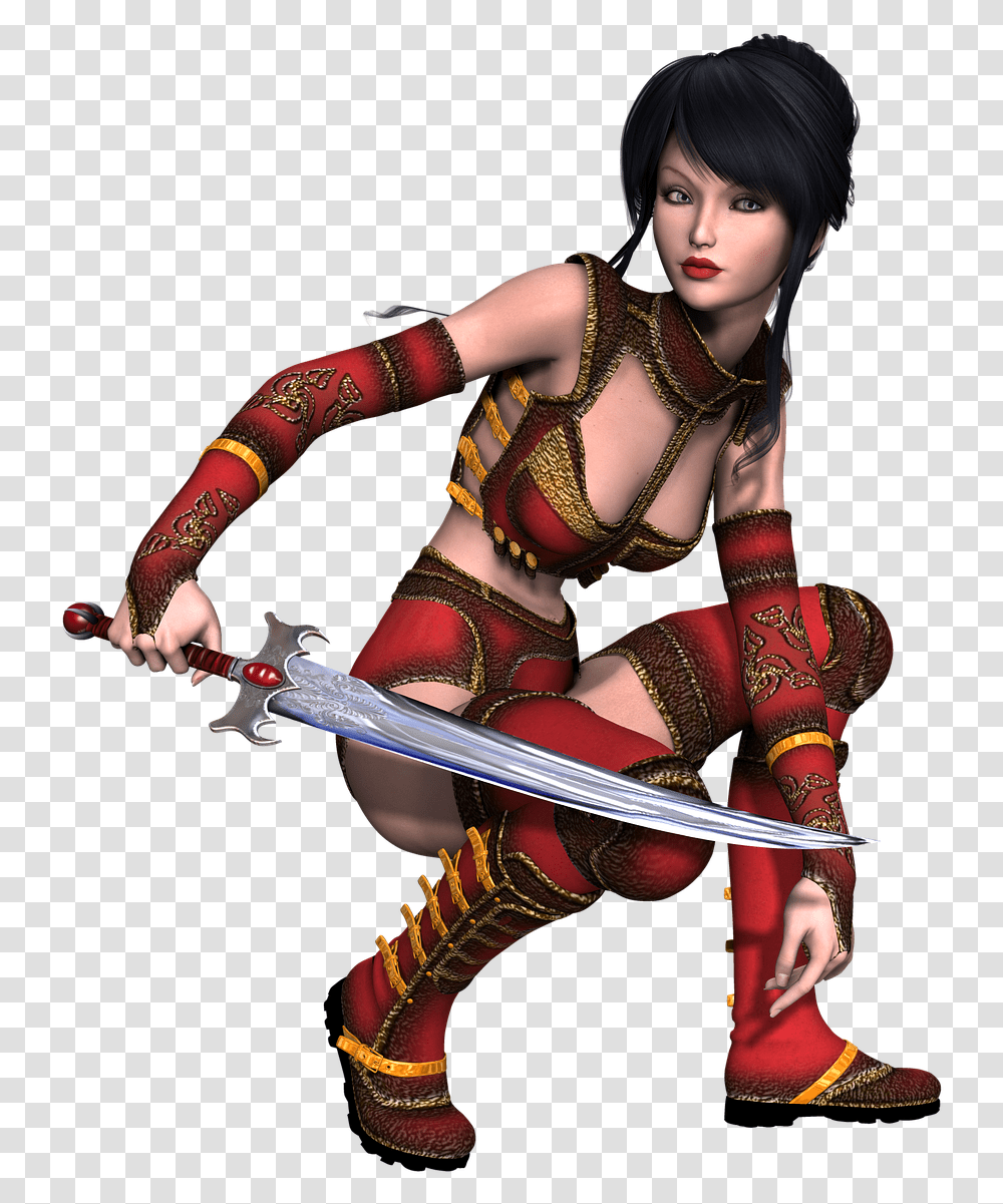 Girl Warrior Fantasy Free Photo Girl Warrior, Person, Human, Sword, Blade Transparent Png