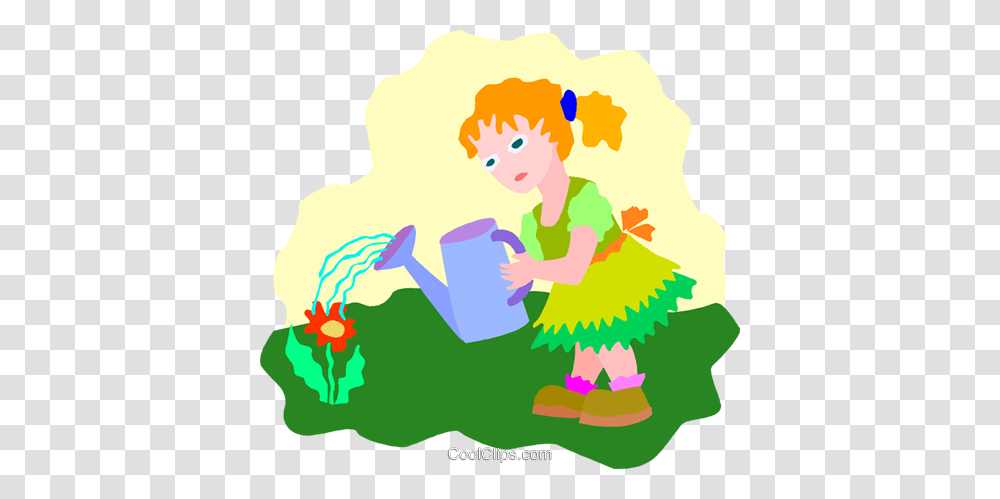 Girl Watering Flowers Clipart, Reading, Washing, Cleaning Transparent Png