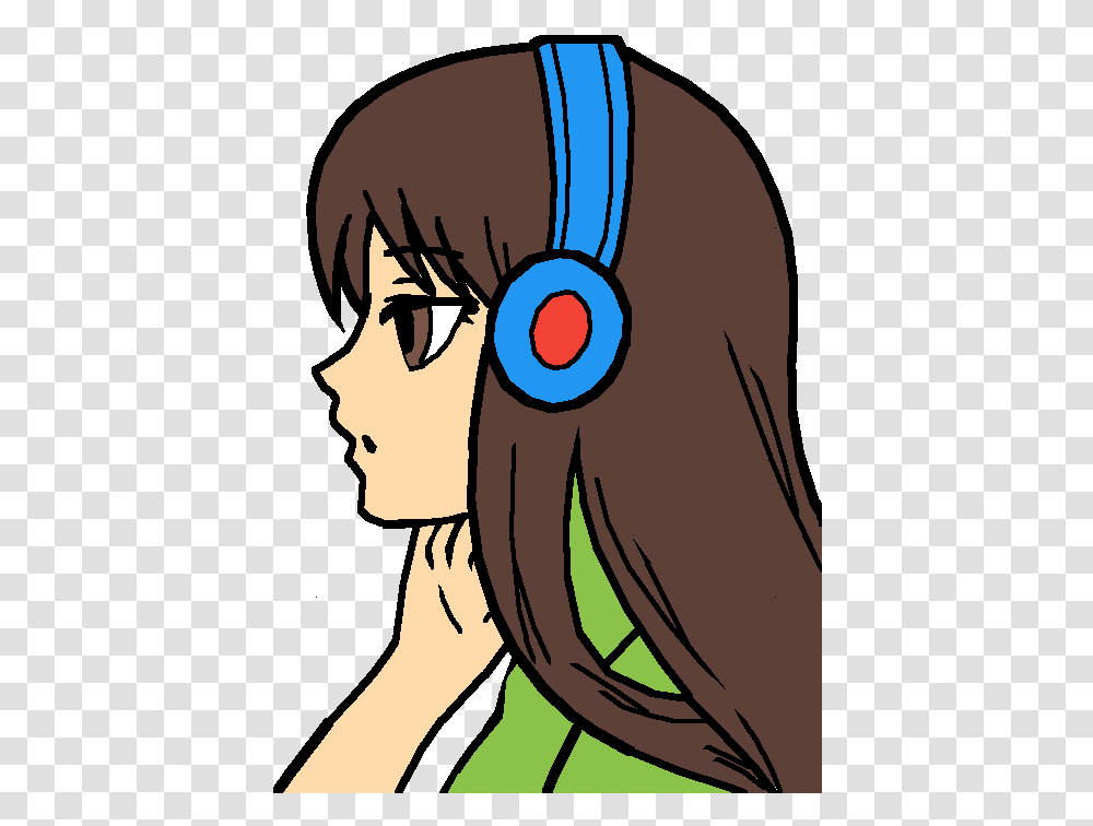 Girl Who Loves Music, Face, Drawing Transparent Png