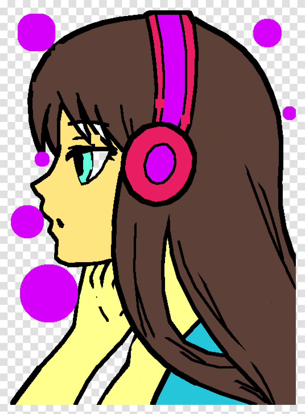 Girl Who Loves Music, Face, Drawing Transparent Png