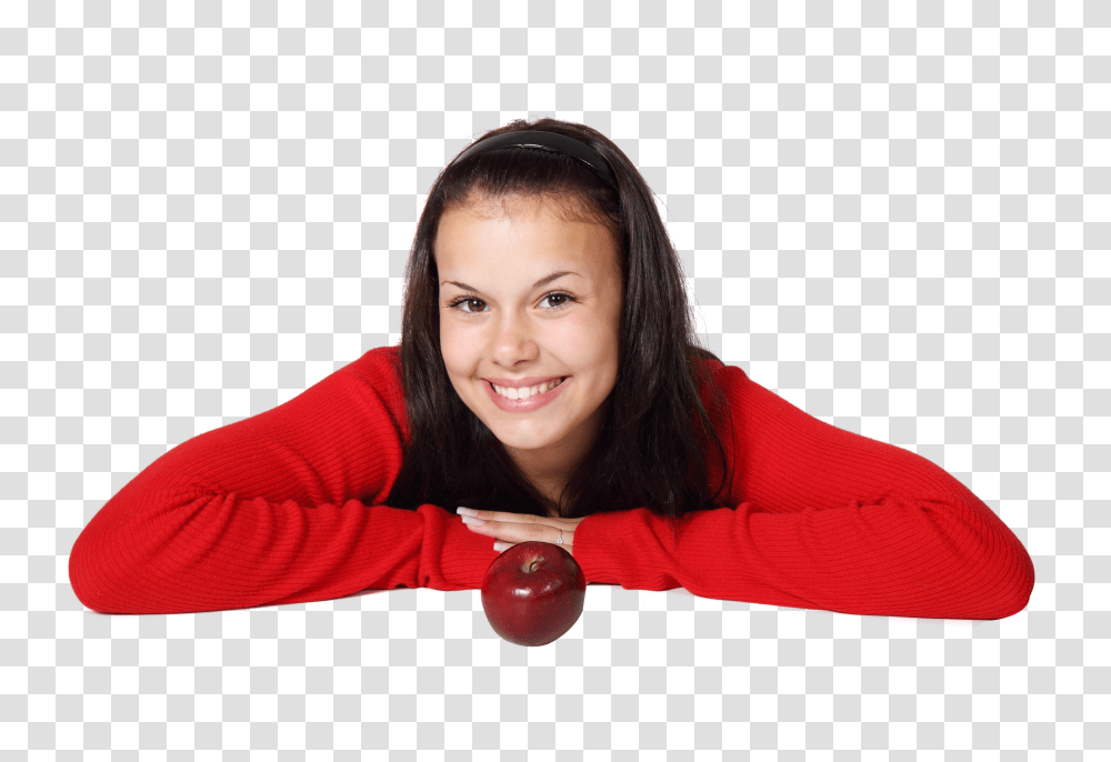 Girl With Apple Image, Person, Face, Female Transparent Png