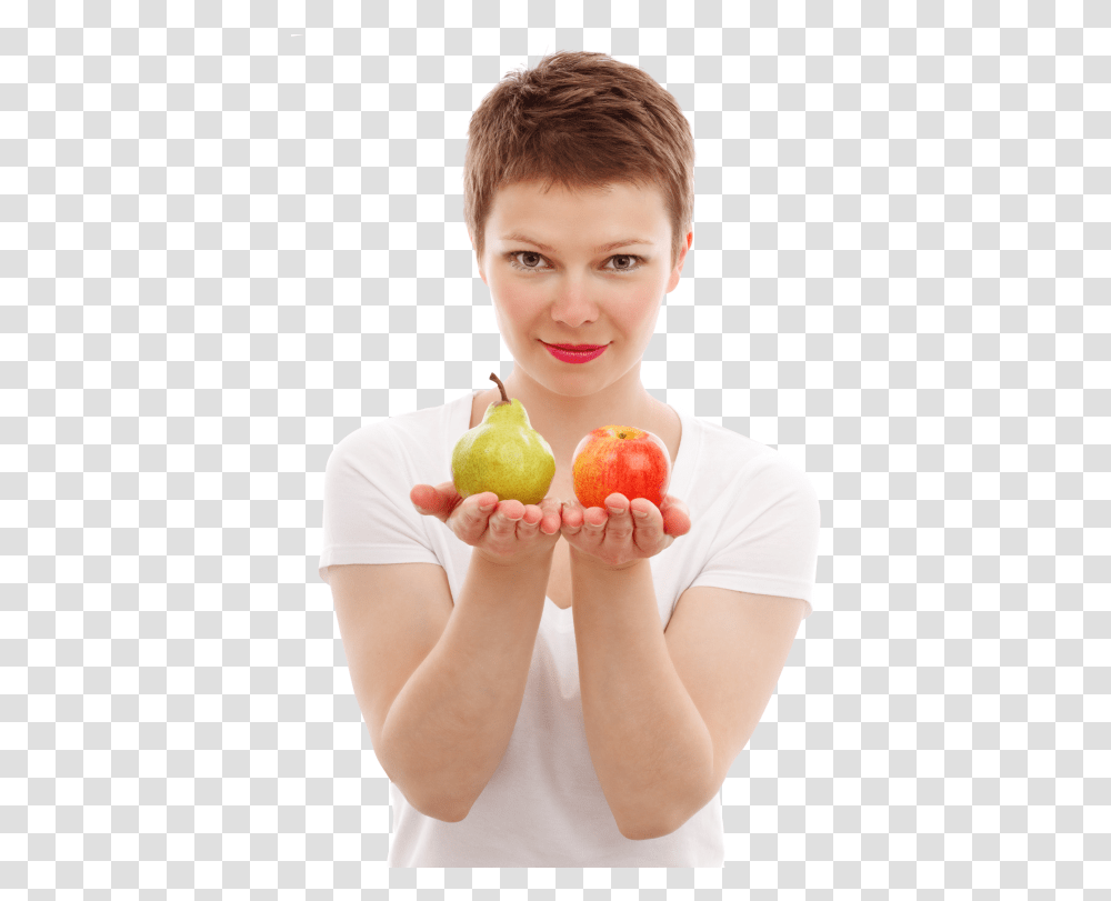 Girl With Apple, Plant, Fruit, Food, Person Transparent Png