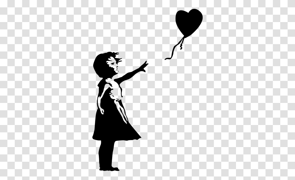 Girl With Balloon Banksy Silhouette Decal, Home Decor, Logo Transparent Png