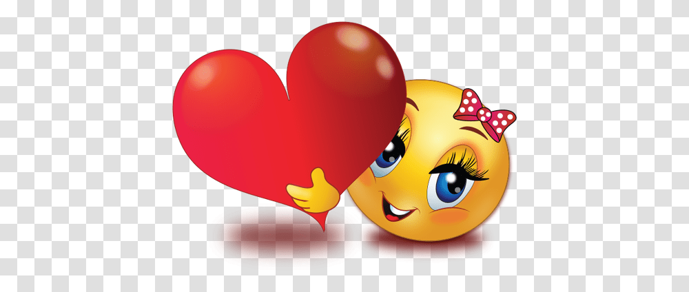 Girl With Big Heart Emoji Big Heart Emoji, Balloon Transparent Png