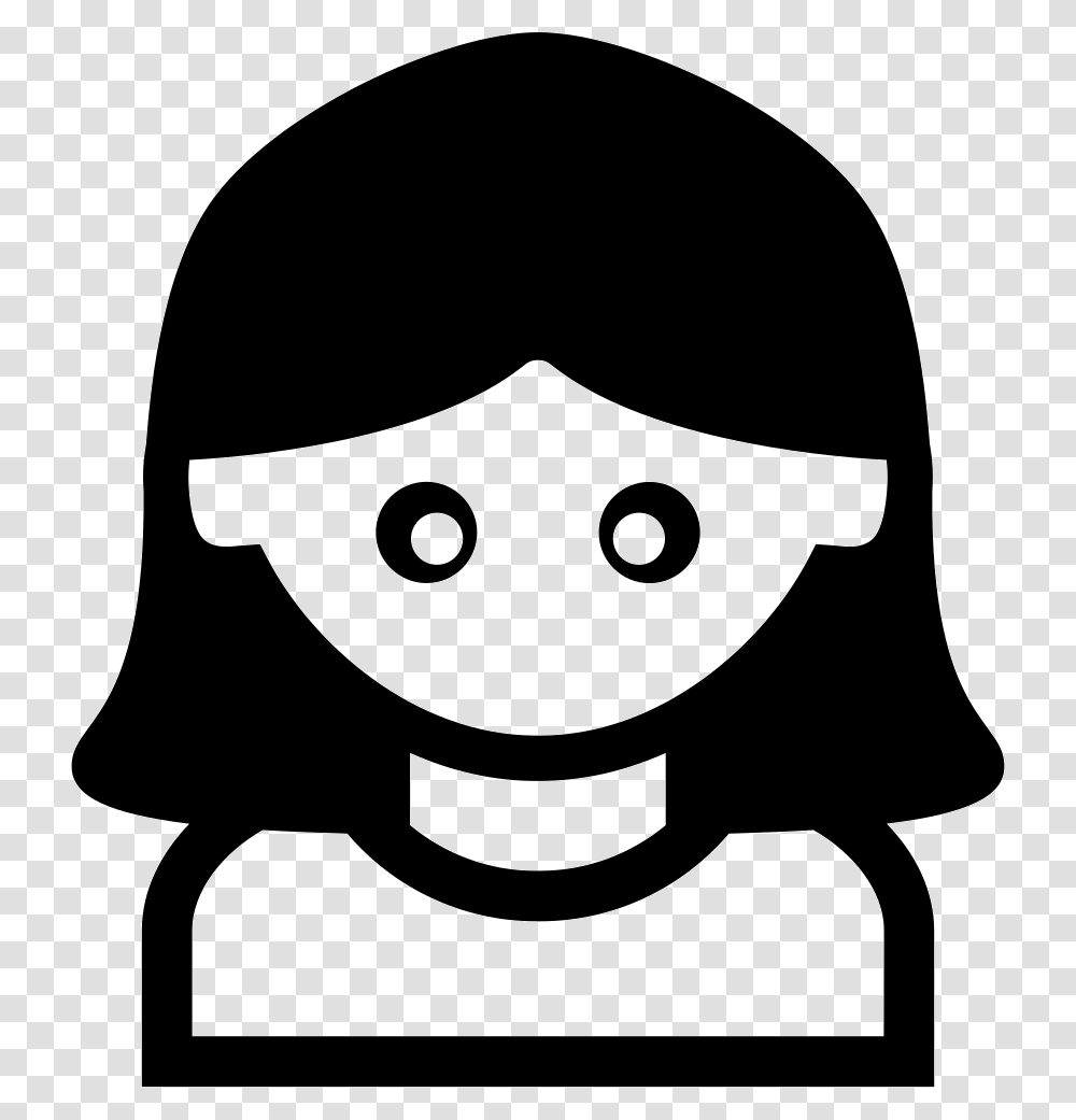 Girl With Black Straight Hair Icon Free Download, Stencil, Photography, Silhouette Transparent Png