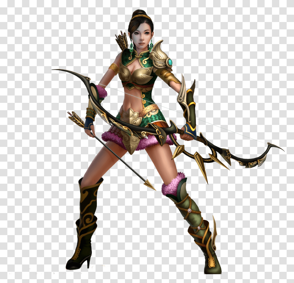 Girl With Bow And Arrow Full Size Download Seekpng Female Warrior Video Games, Archer, Archery, Sport, Person Transparent Png