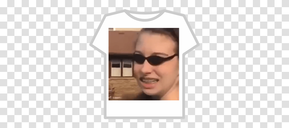 Girl With Braces And Glasses Meme Roblox Hoodie Roblox T Shirt Template, Face, Person, Sunglasses, Accessories Transparent Png