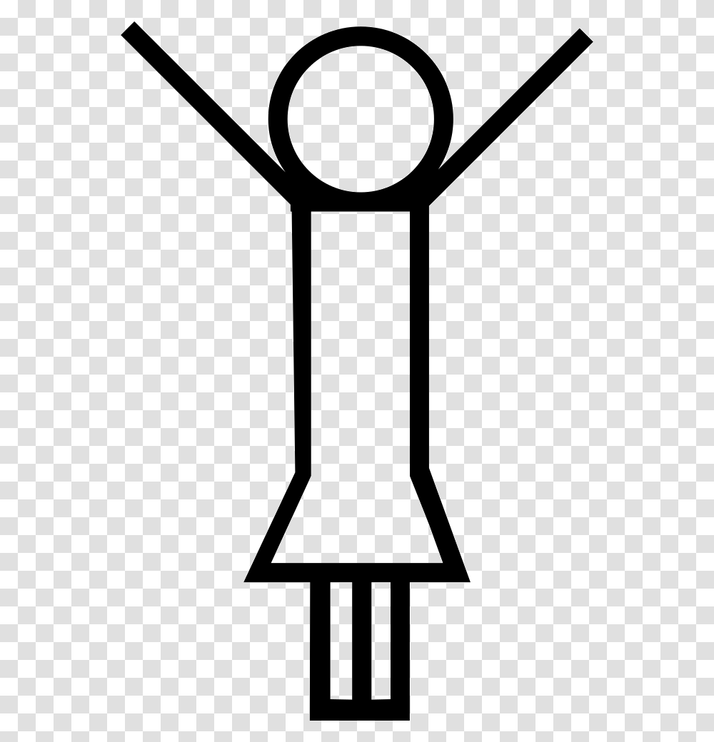Girl With Hands Up Icone Braco Levantado, Shovel, Tool, Cutlery, Fork Transparent Png