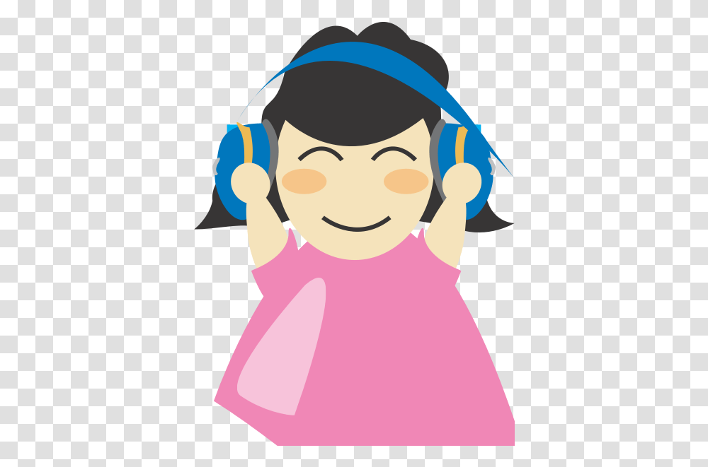 Girl With Headphones Vector Illustration Clipart Use Headphones, Person, Human, Electronics, Face Transparent Png